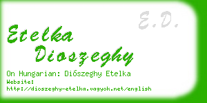 etelka dioszeghy business card